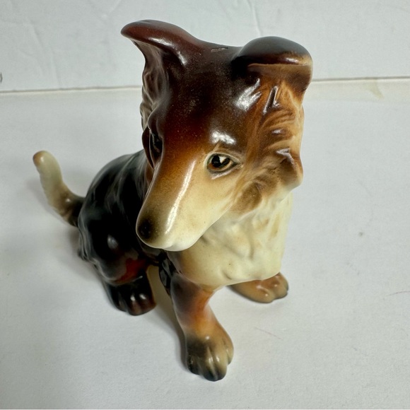 Vintage Ceramic Collie Dog Figurine Puppy Japan 3.5" Tall - Picture 2 of 10